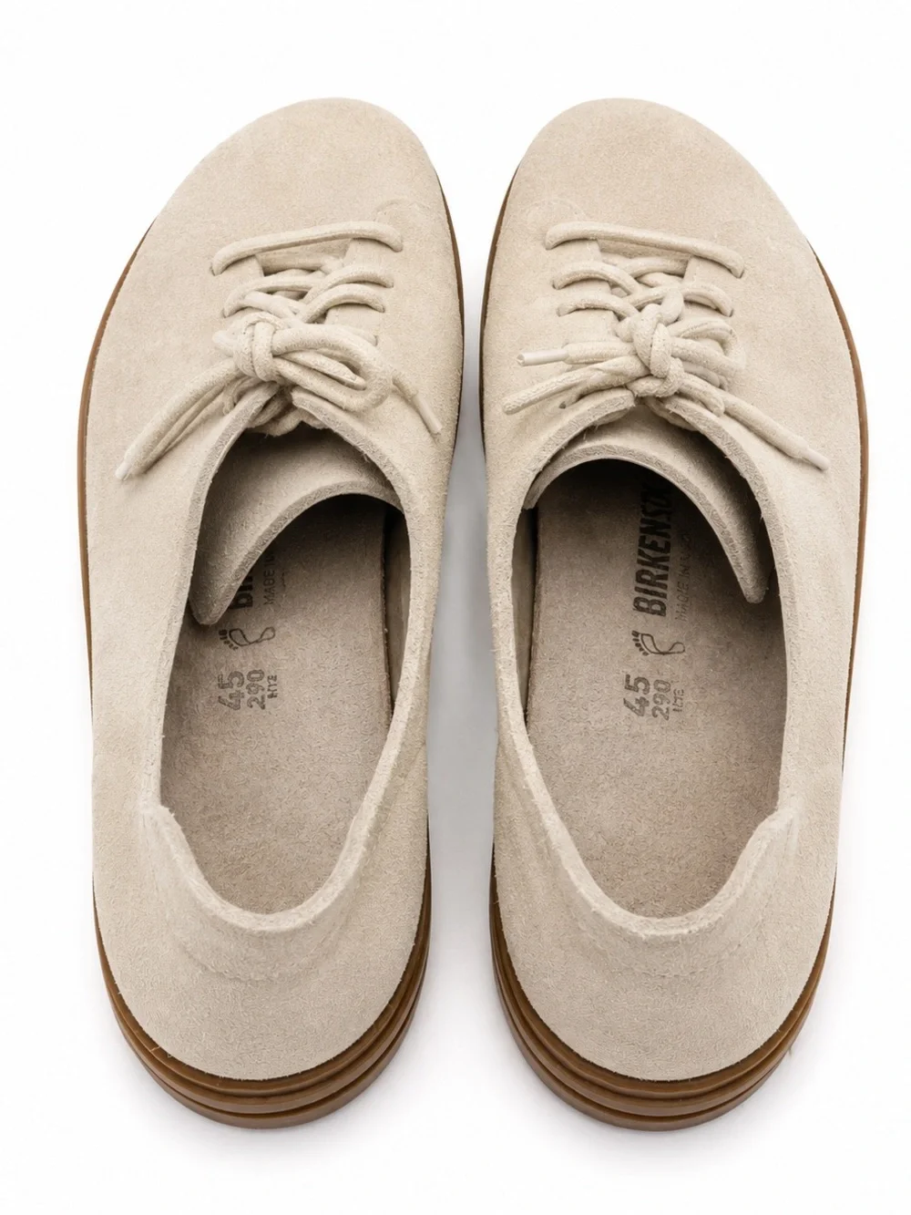 Birkenstock Men's Suede Sneakers in Light Beige with Gum Sole